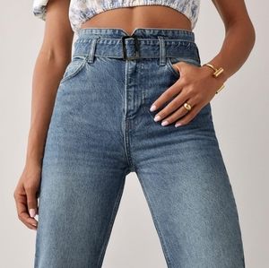 Reformation Cynthia Belted High Waisted Jeans size 23